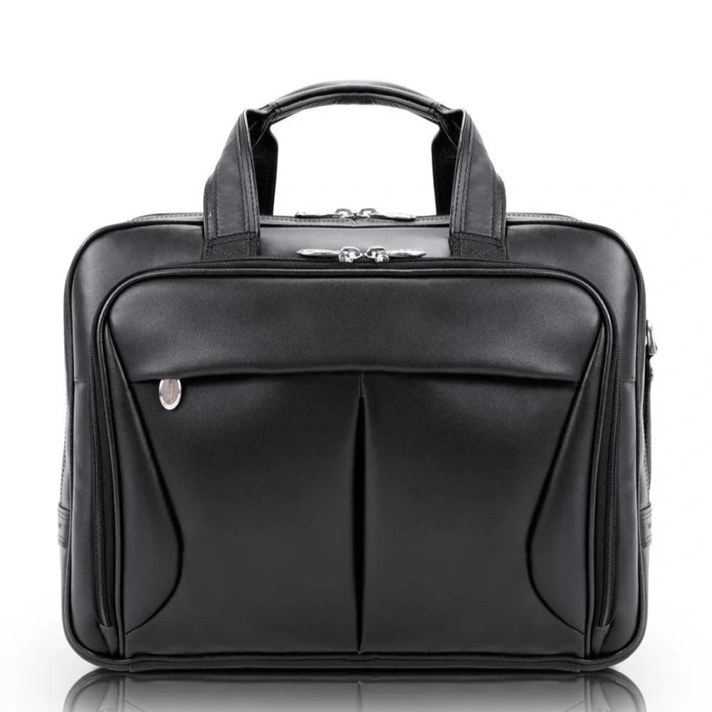 McKLEIN Pearson Leather 17 in.Exp Double compartment Laptop Briefcase bag $480